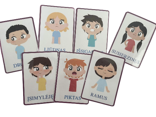 Emocijų kortelės vaikams