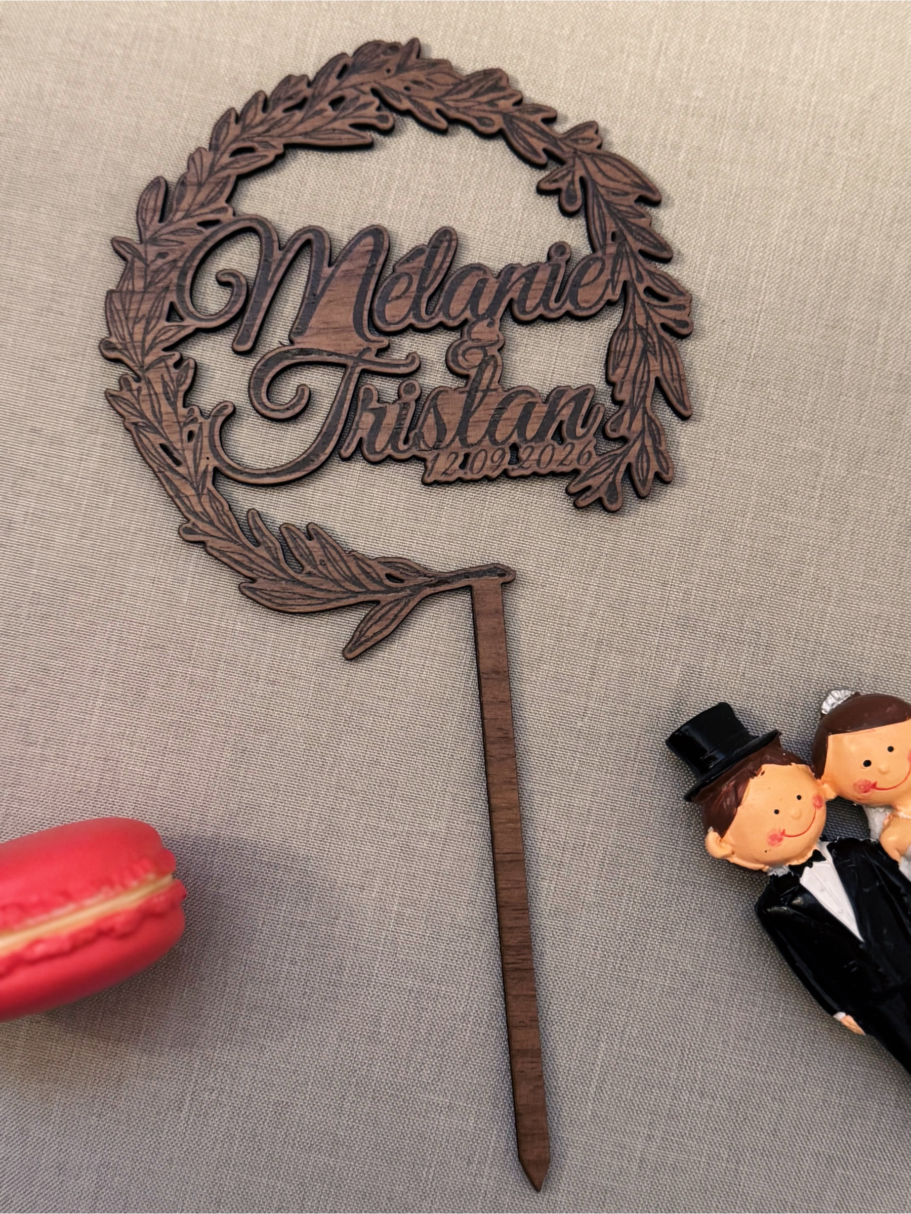 Cake topper "Romance Gravée"
