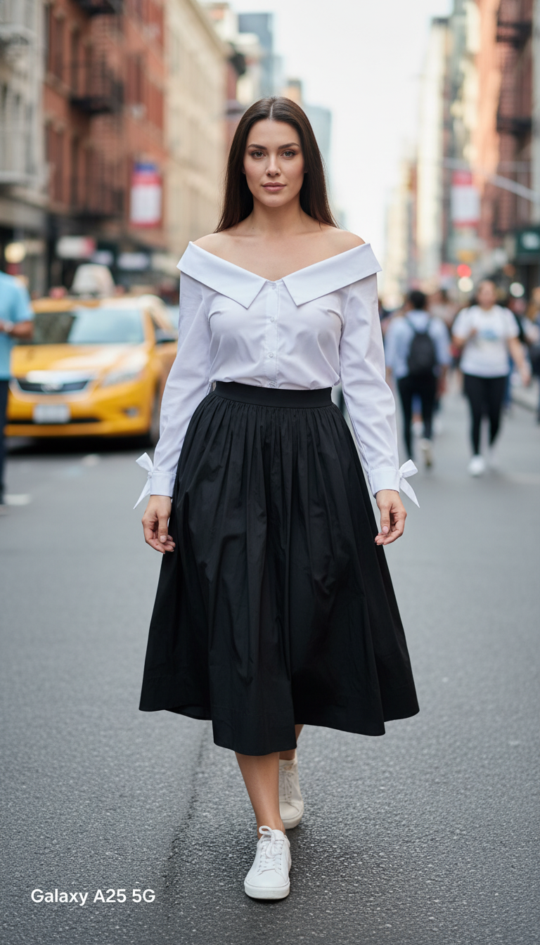 camisa Premium branca ombro a ombro