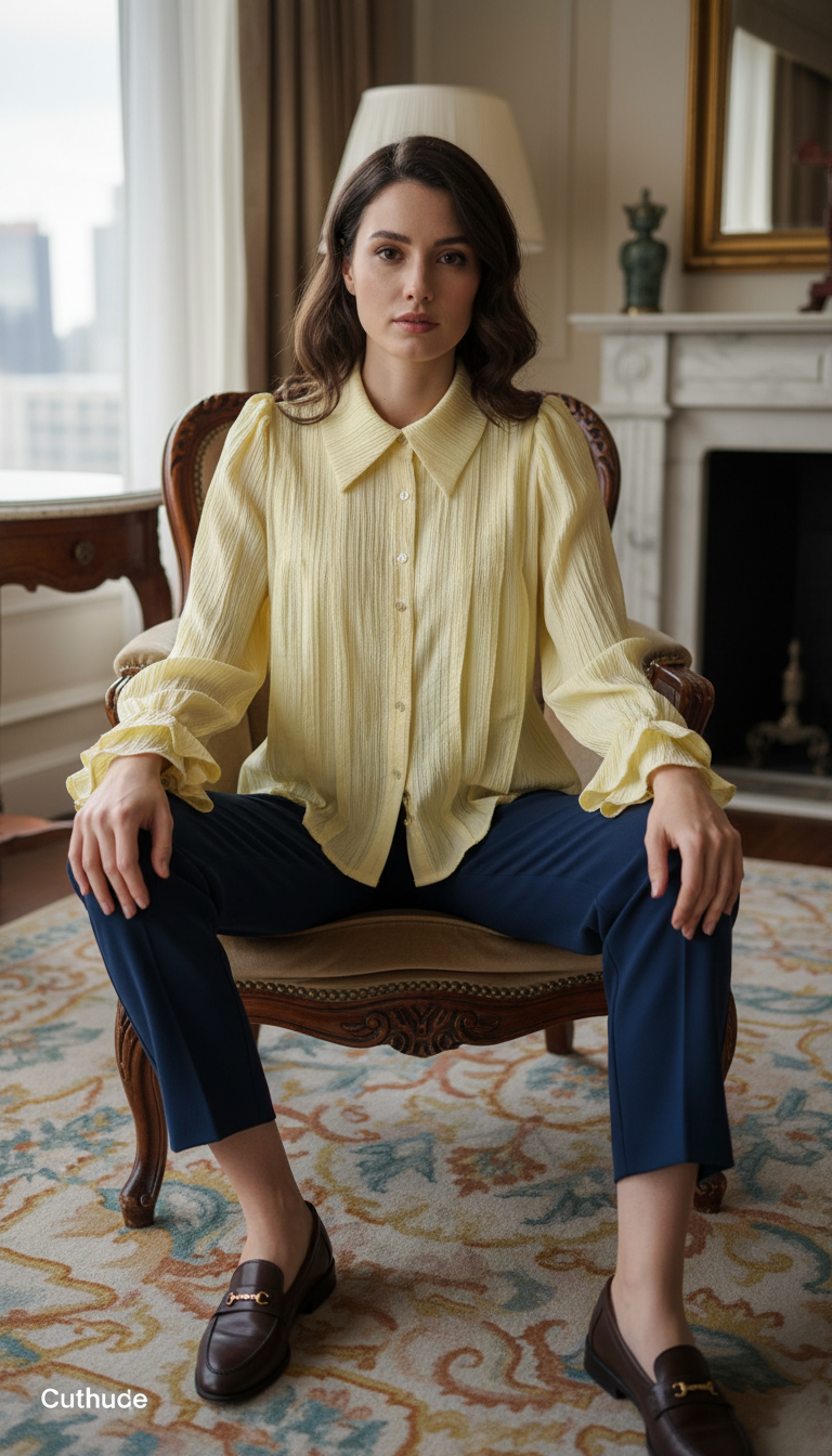 Camisa Premium Amarela de Manga Longa