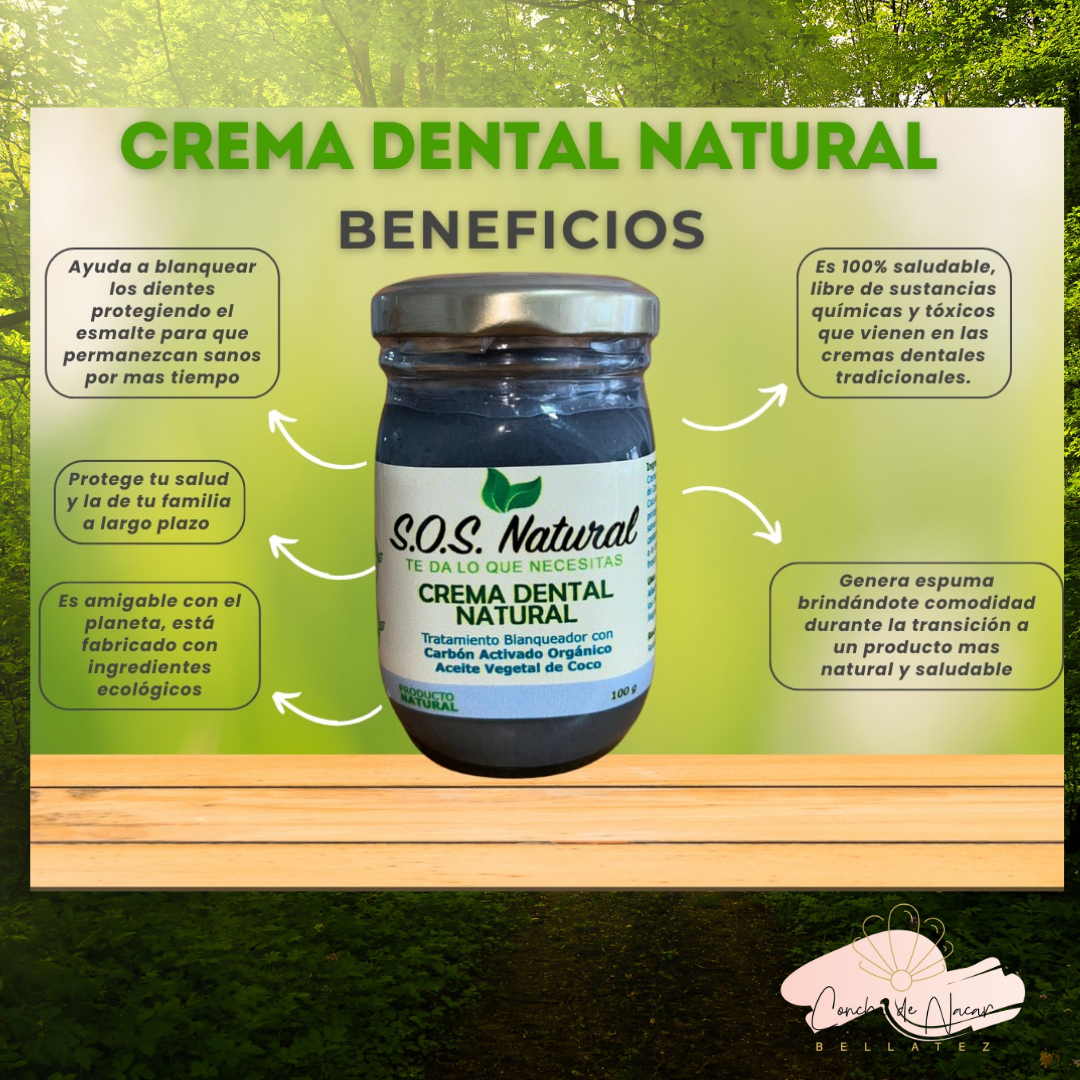 CREMA DENTAL NATURAL CON CARBON ACTIVADO 100 GR