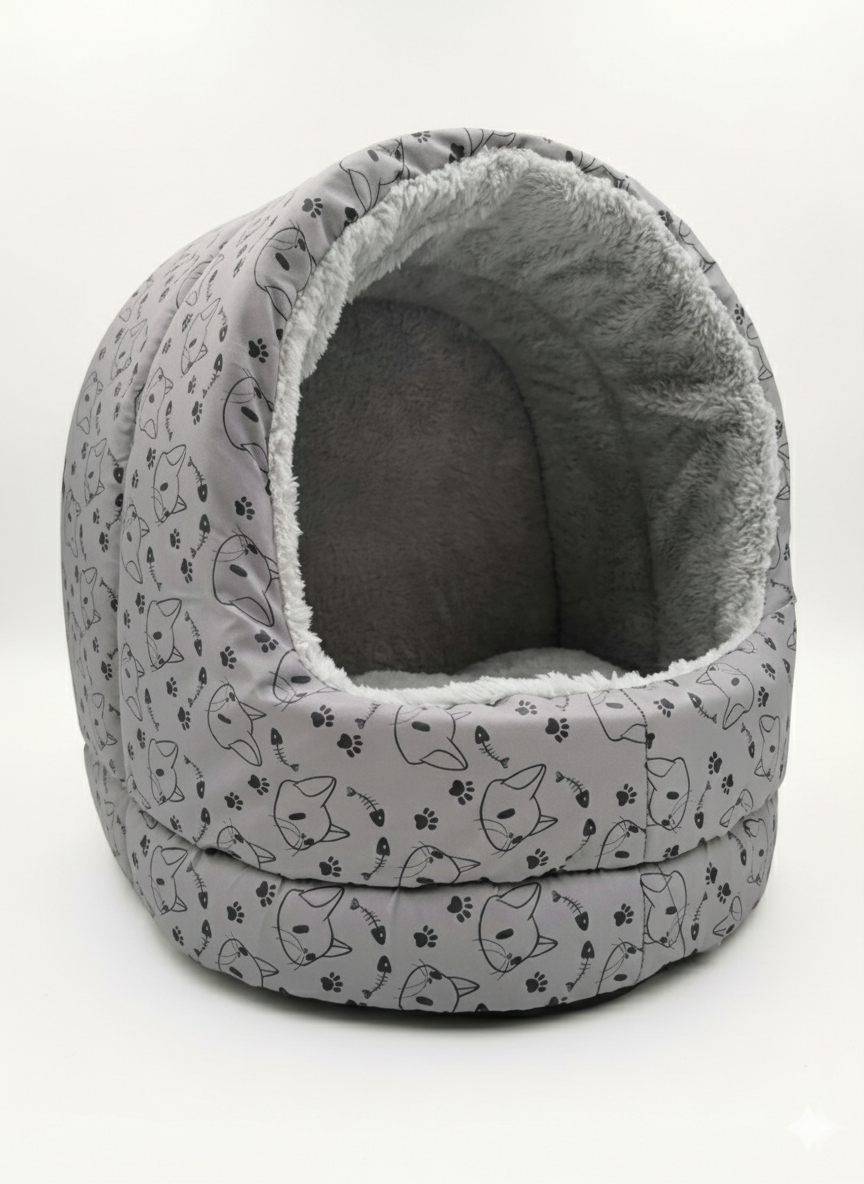 CAMA IGLÚ PELUCHE PARA GATOS