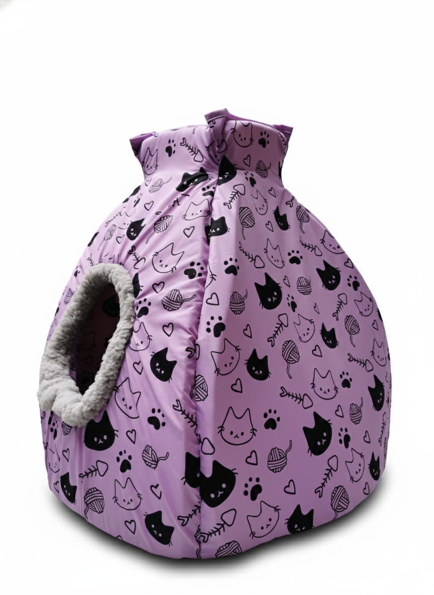 CAMA IGLÚ CON TÚNEL PARA GATOS