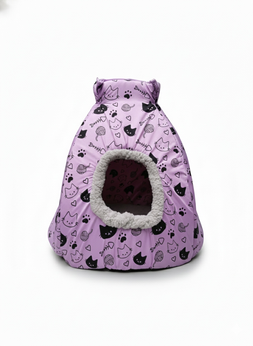 CAMA IGLÚ CON TÚNEL PARA GATOS