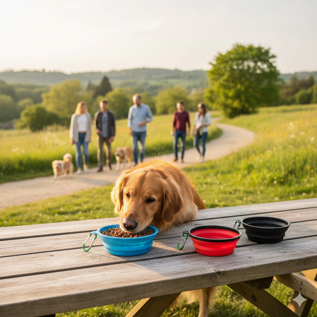 Tazón Plegable Antideslizante para Mascotas - 