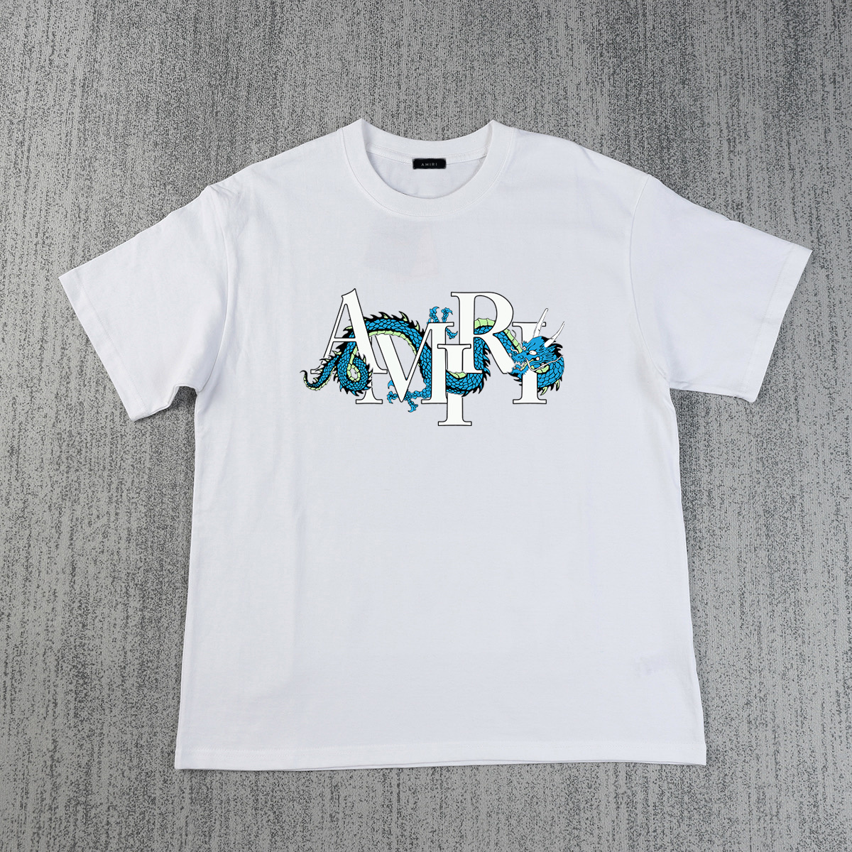 AMRY White Dragon Graphic T-Shirt