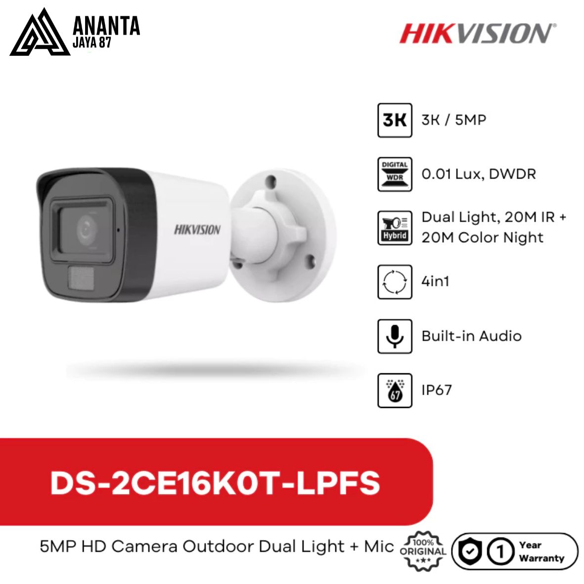 Hikvision DS-2CE16K0T-LPFS