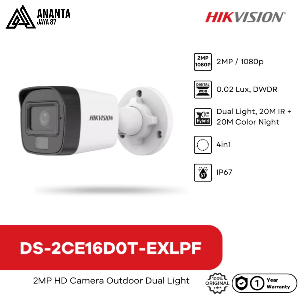 Hikvision DS-2CE16D0T-EXLPF
