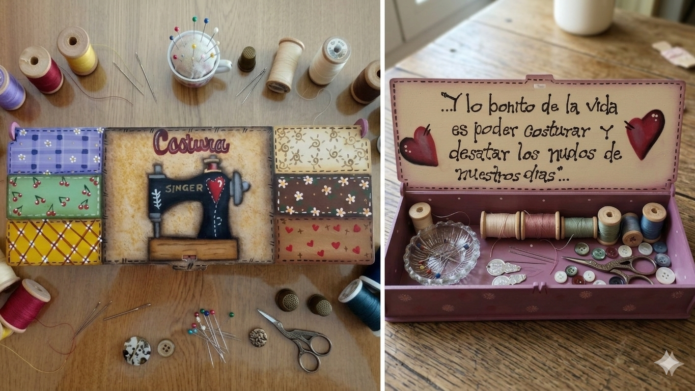 Caja de costura vintage