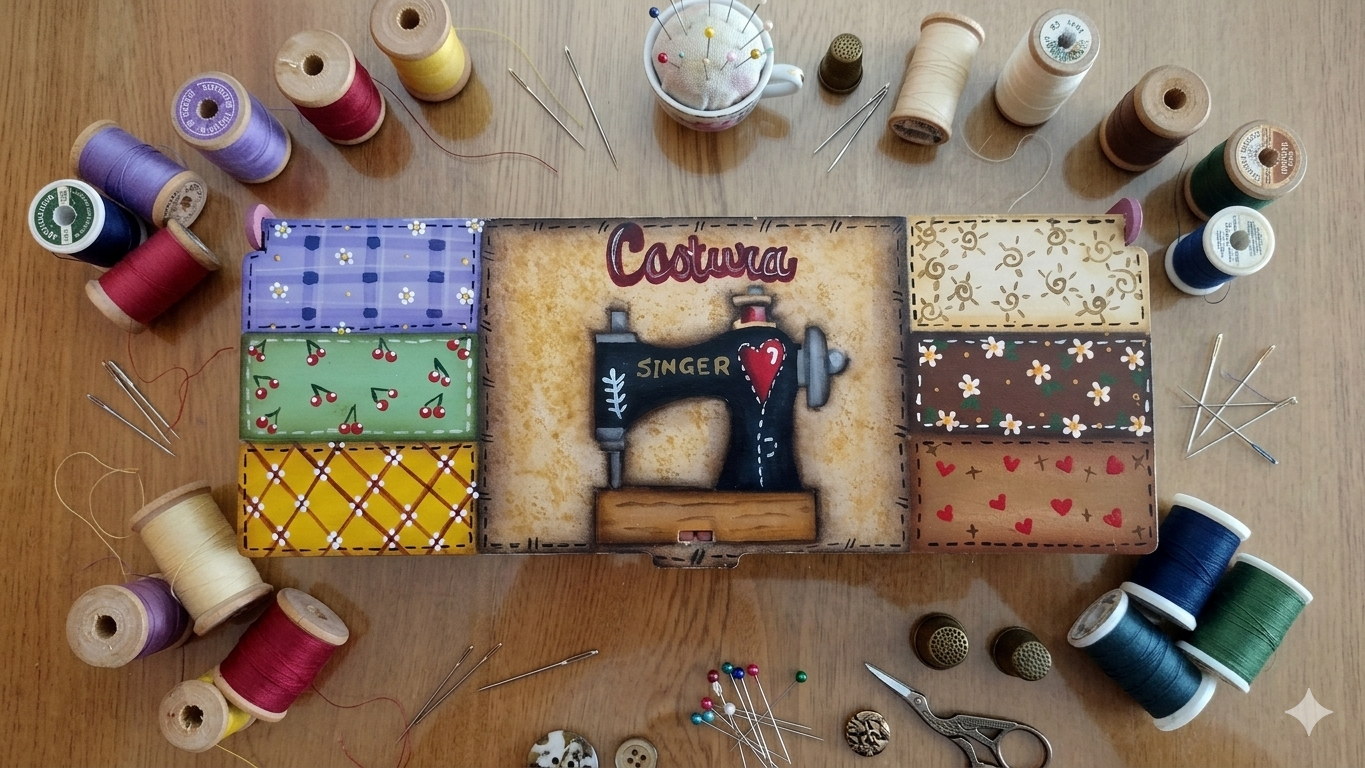 Caja de costura vintage