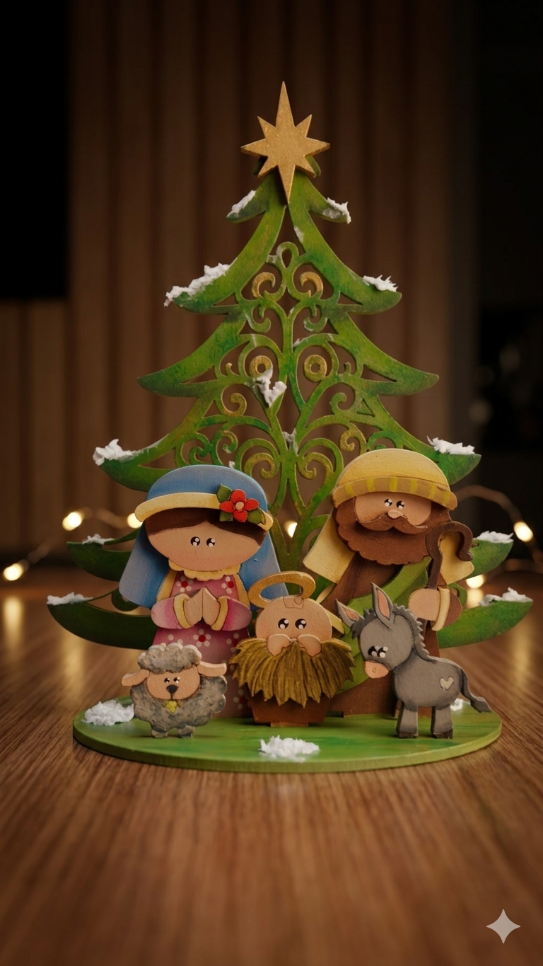 Nacimiento Navideño en Madera