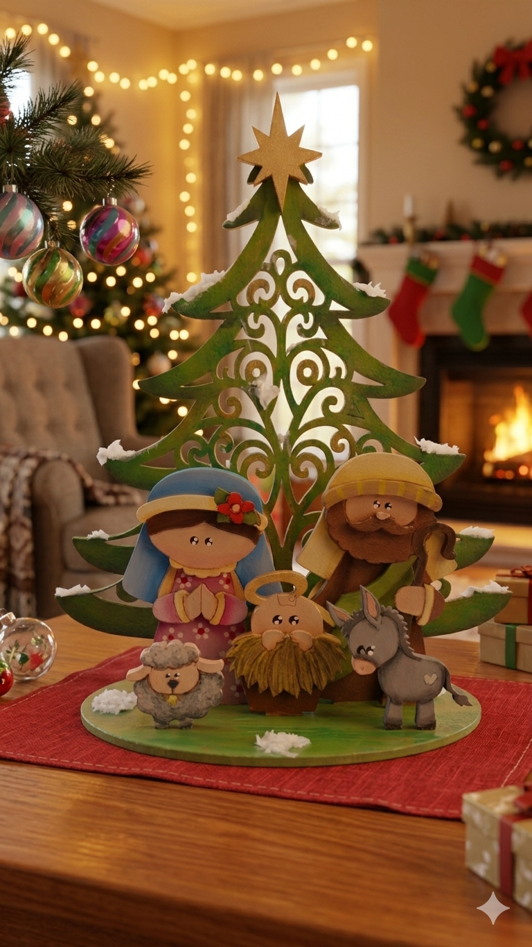 Nacimiento Navideño en Madera