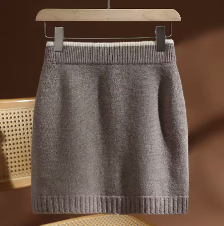 Wool Knit Mini Skirt