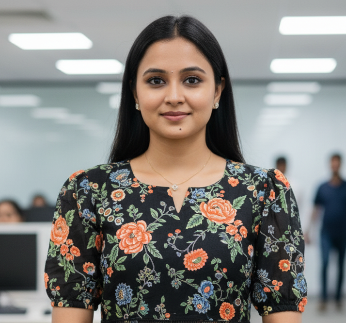 Floral Print Black Tunic Top