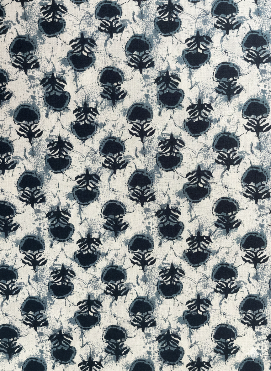 1026 - Artisan Elegance: Hand-Block Printed Kurti & Palazzo Set 