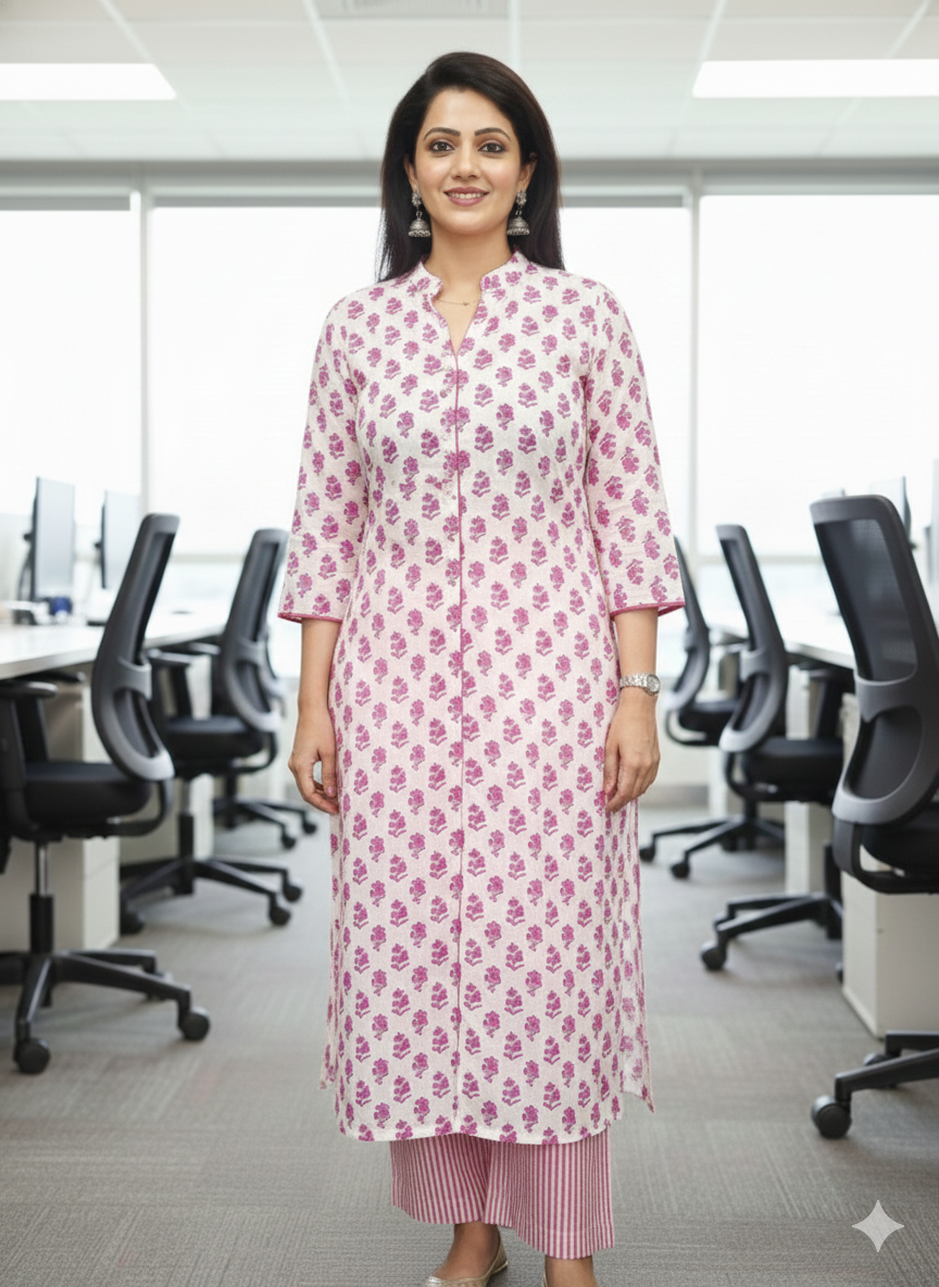 1023 - The Berry Stripe Cotton Fabric set