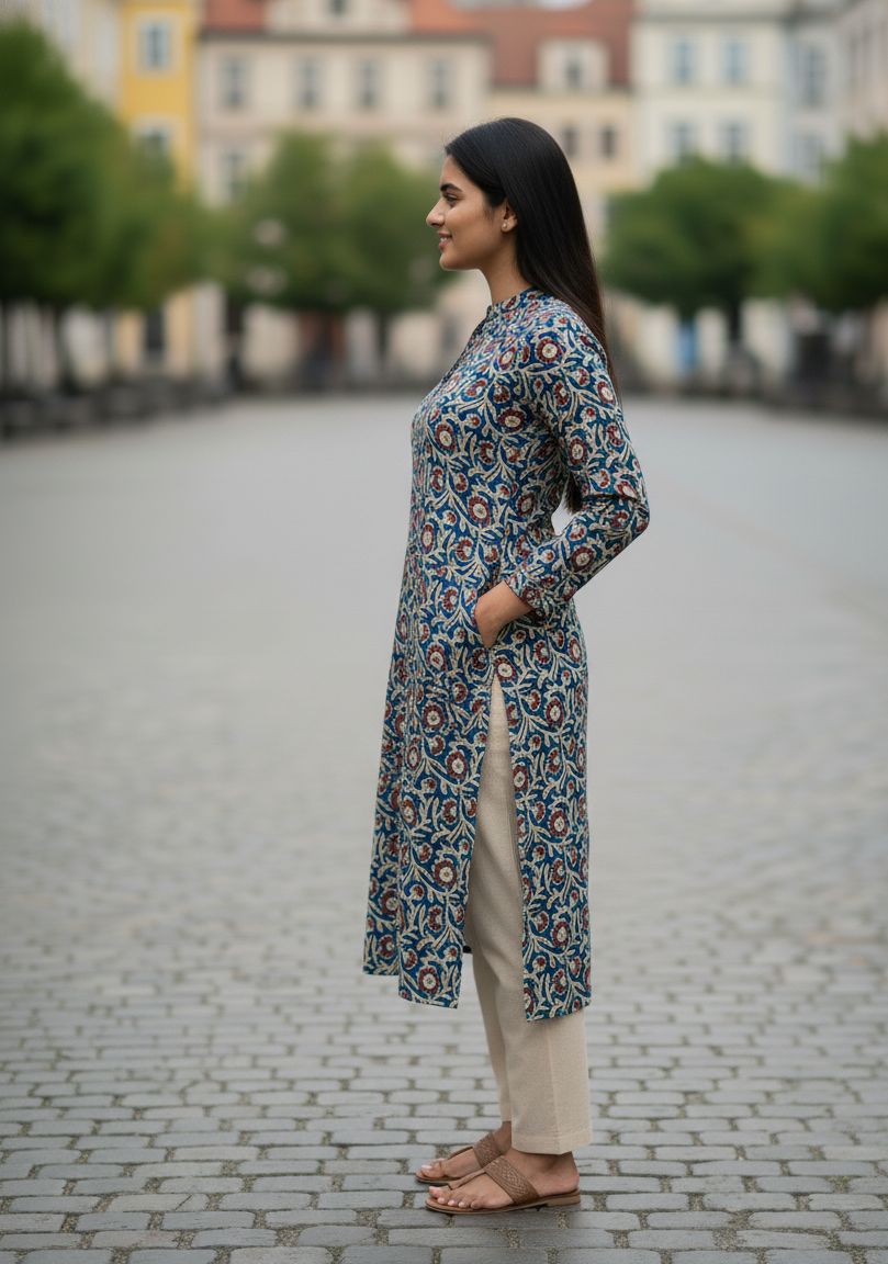 Floral Print Long Kurti