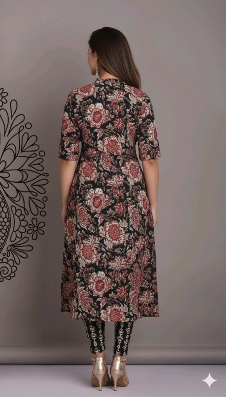 1022 - The Mosaic Night Cotton Kurta Set 