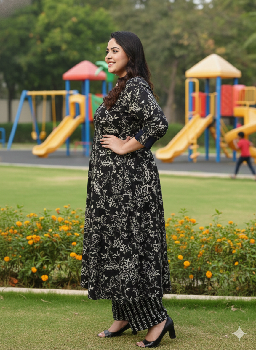 1016 - The Midnight Bloom Cotton Ensemble set