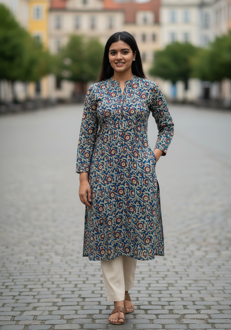 Floral Print Long Kurti