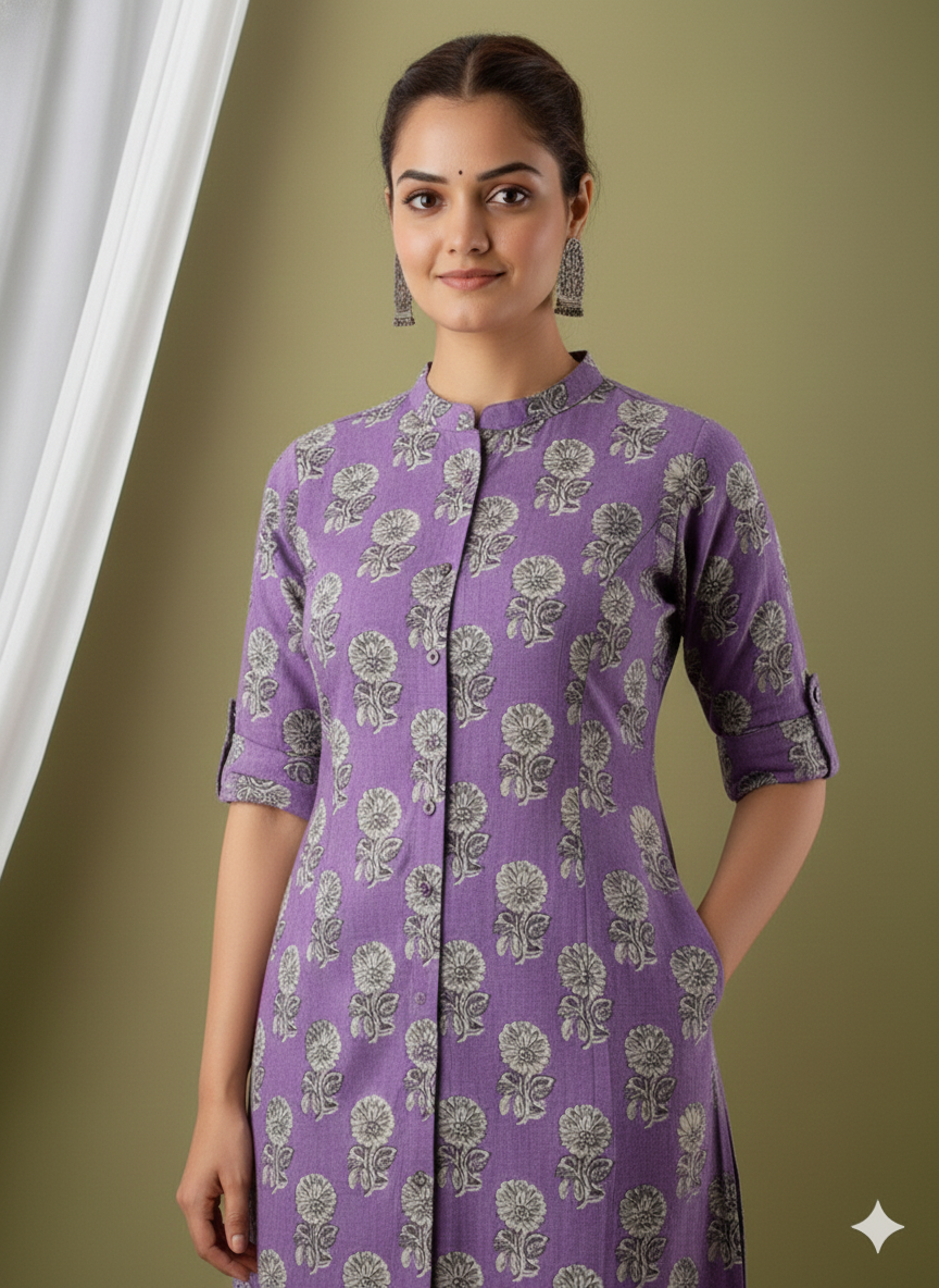 1021 - The Lavender Dream A-Line Kurta (Top Only)