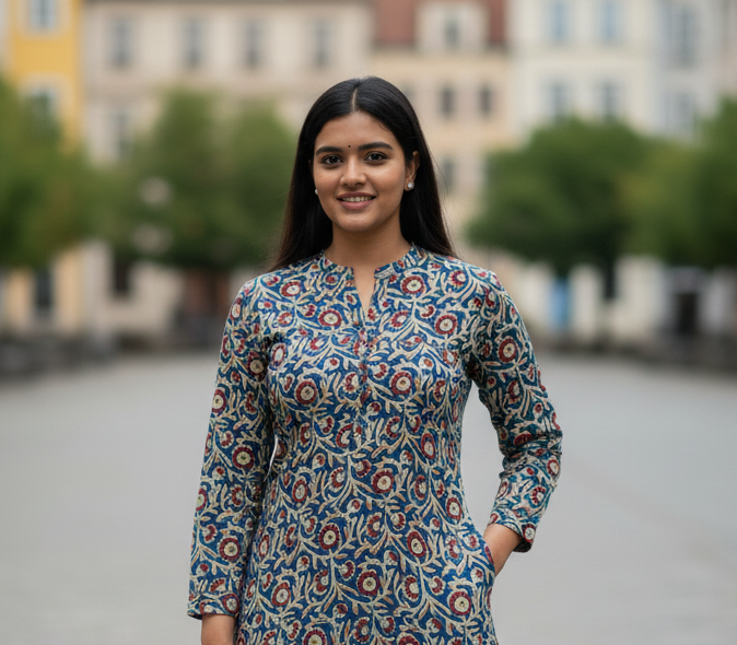 Floral Print Long Kurti