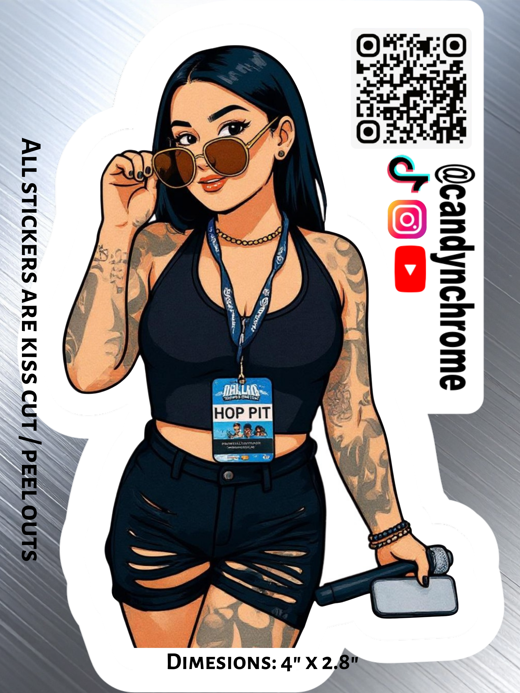 CandyNChrome Hop Pit Host Sticker – 4" x 2.8" Kiss Cut