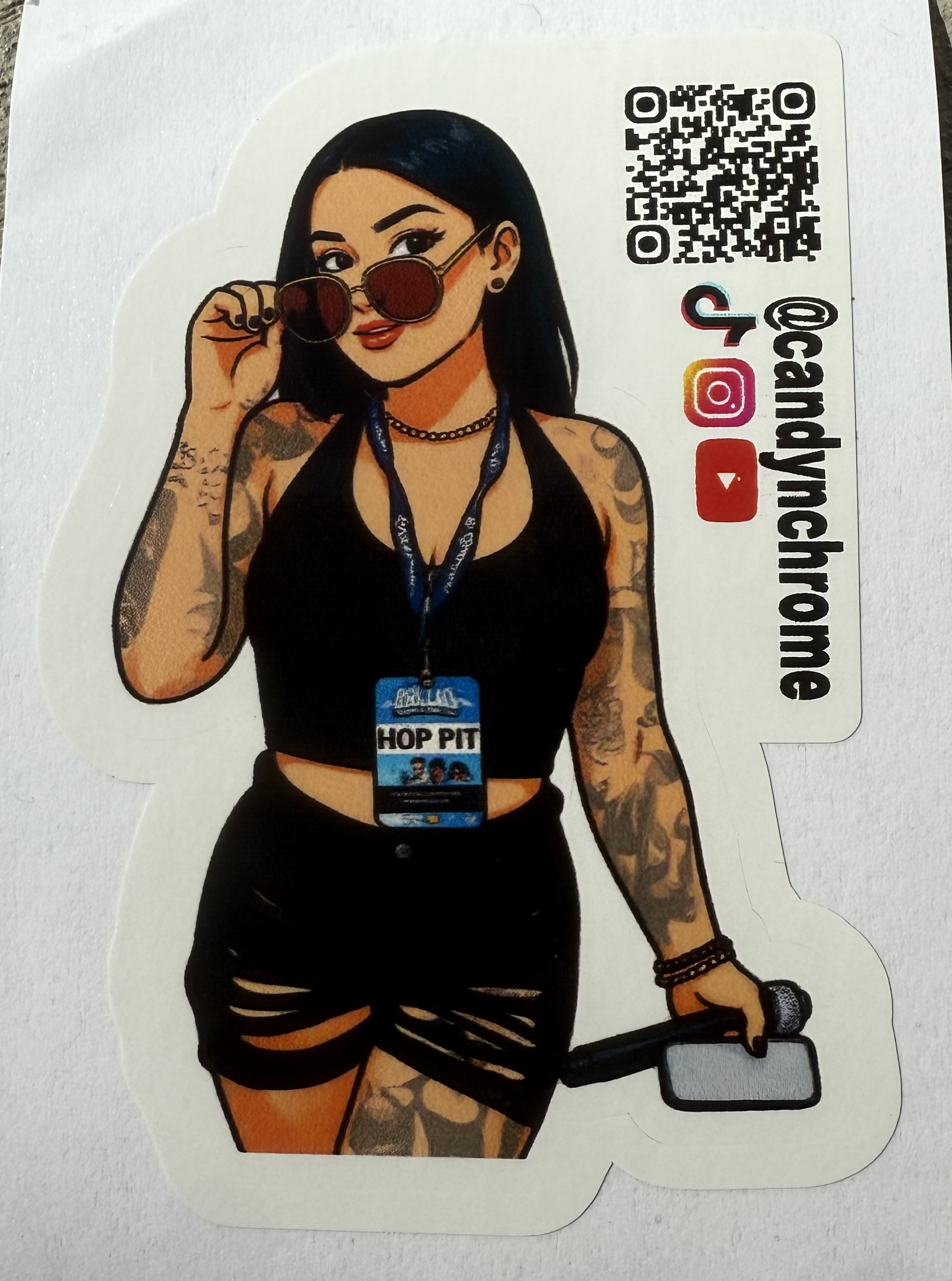 CandyNChrome Hop Pit Host Sticker – 4" x 2.8" Kiss Cut