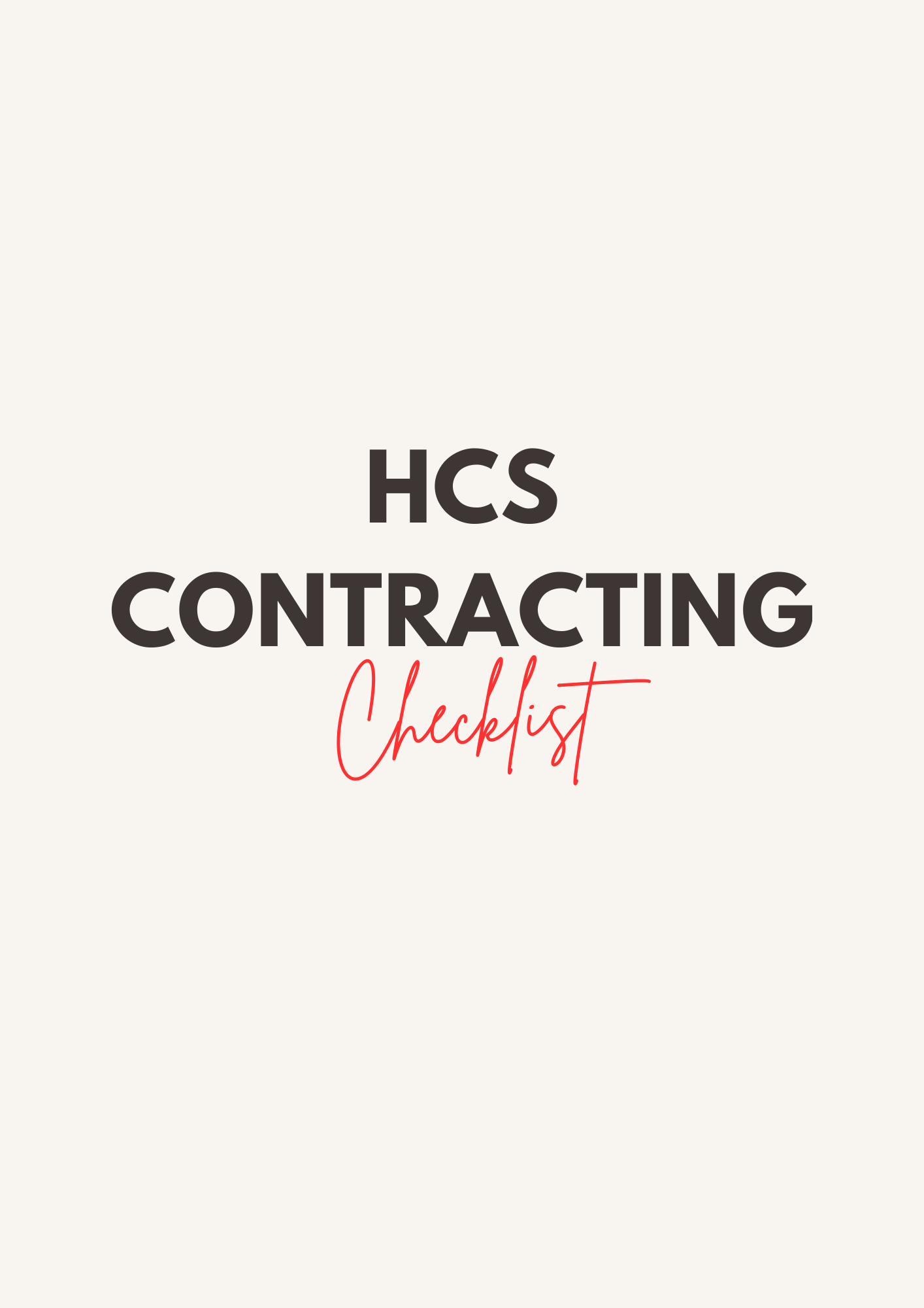 HCS Contracting Checklist