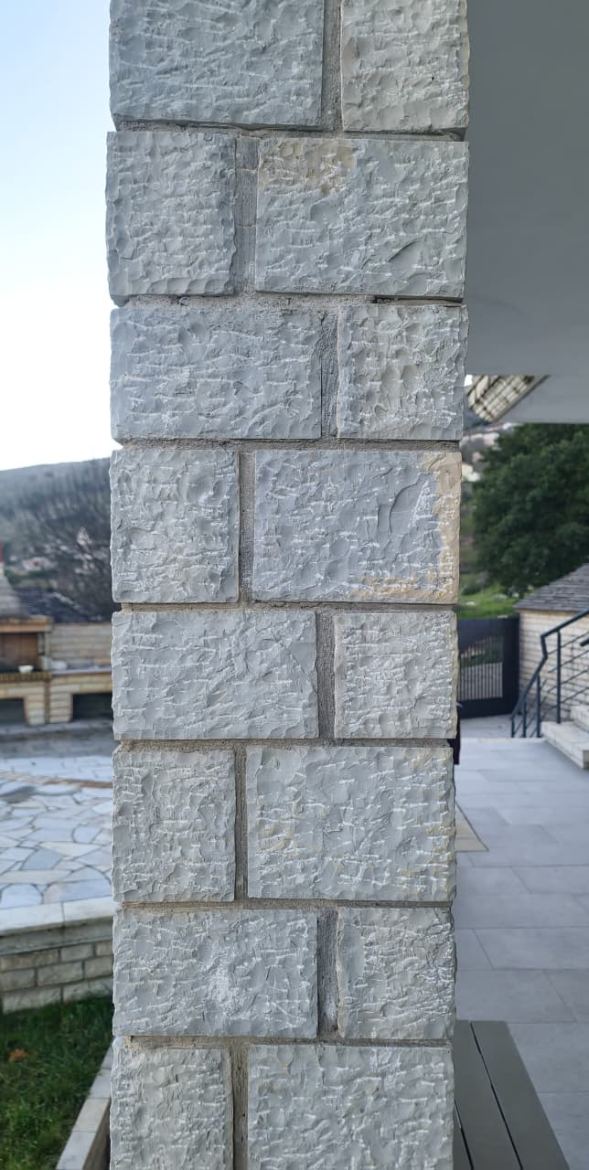 Gjirokastra Blue Limestone Block – 4 Sides Cut, Hand-Carved Faces