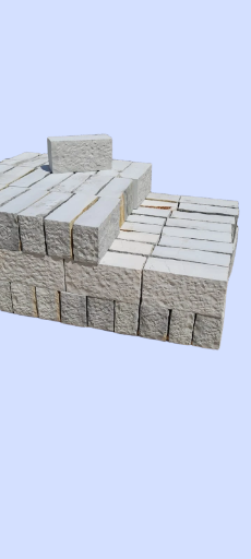 Gjirokastra Blue Limestone Block – 4 Sides Cut, Hand-Carved Faces