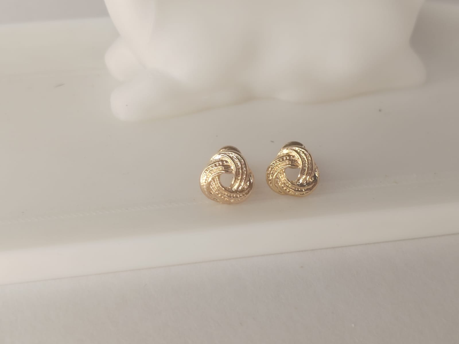 Gold Knot Stud Earrings