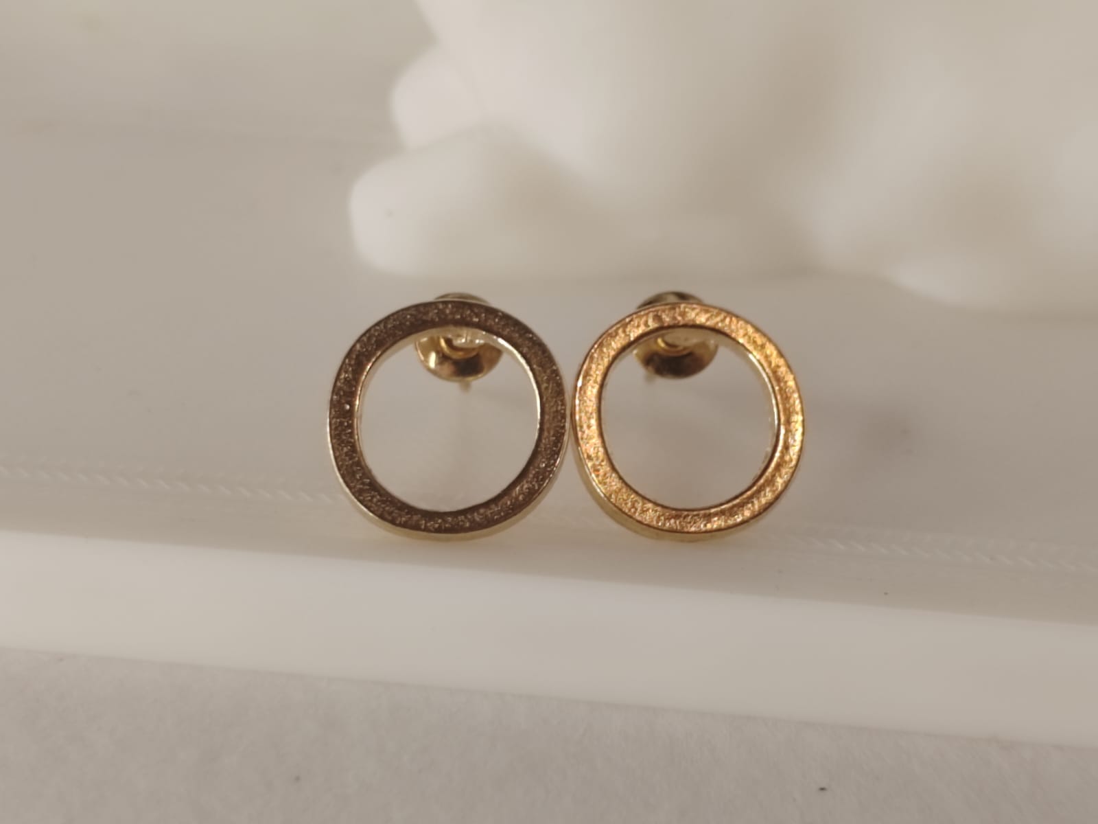 Gold Circle Stud Earrings