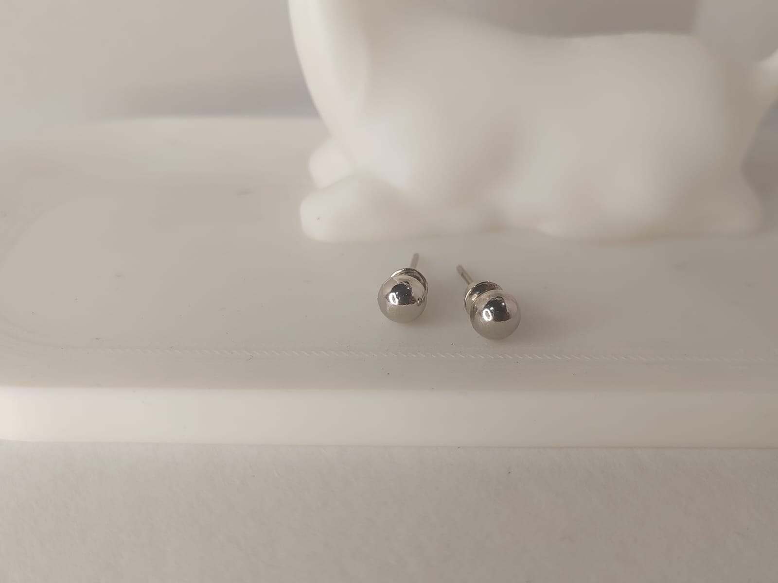 Silver Ball Stud Earrings