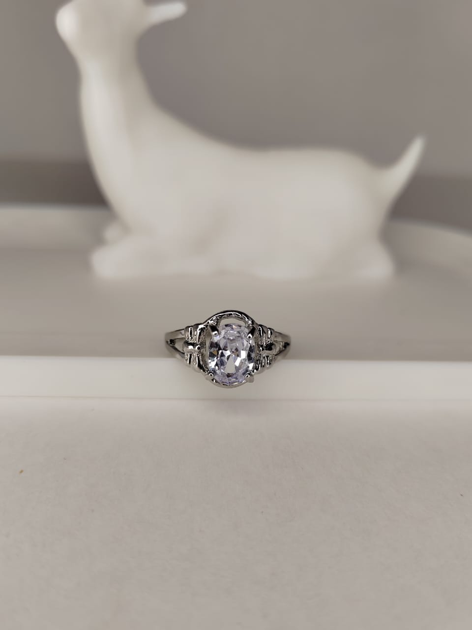 Elegant Silver Ring with Crystal