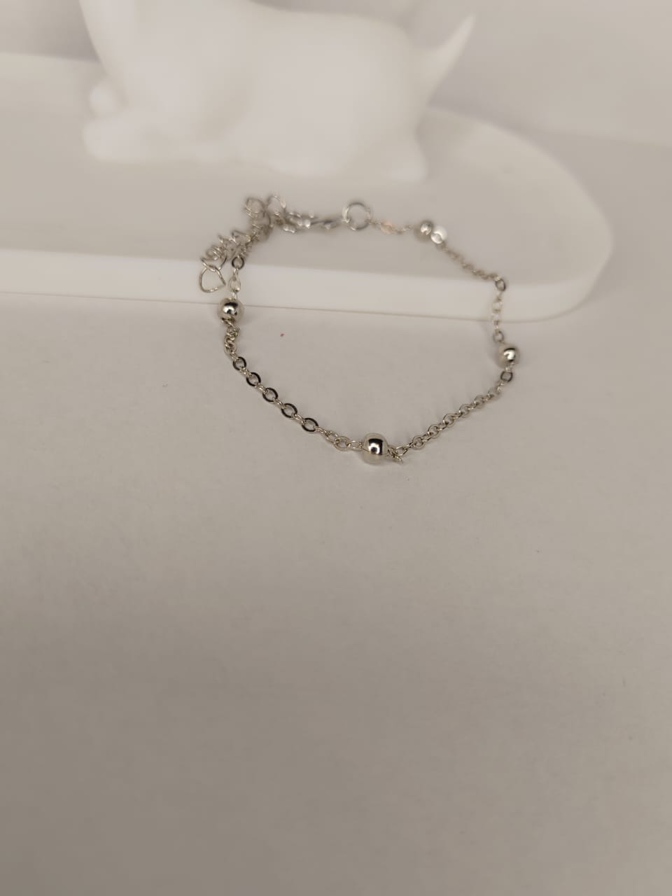 Silver Beaded Chain Bracelet