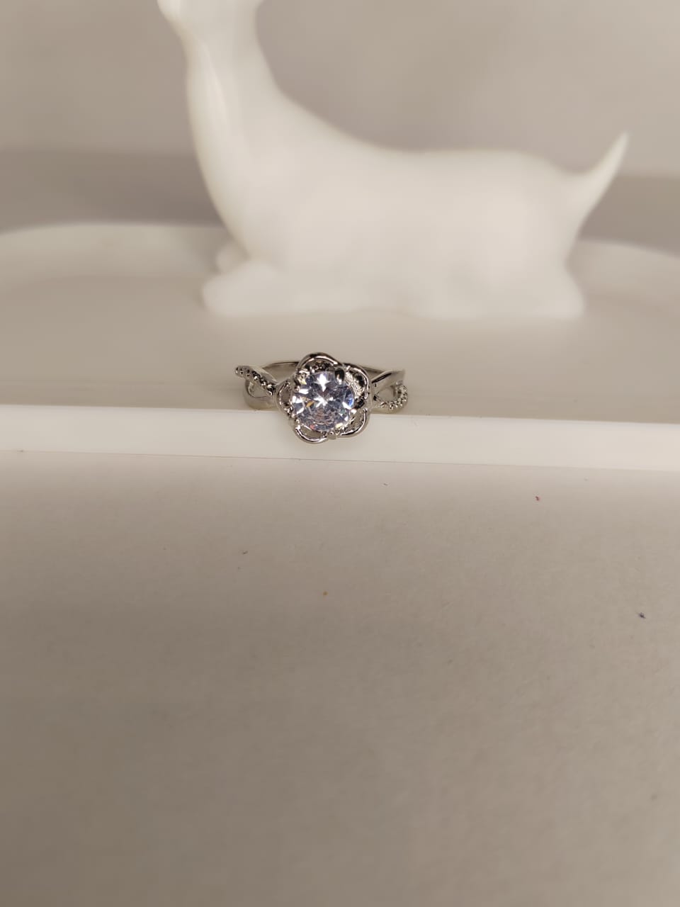 Elegant Silver Ring with Crystal