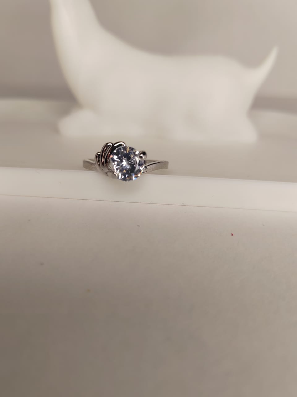 Silver Solitaire Ring