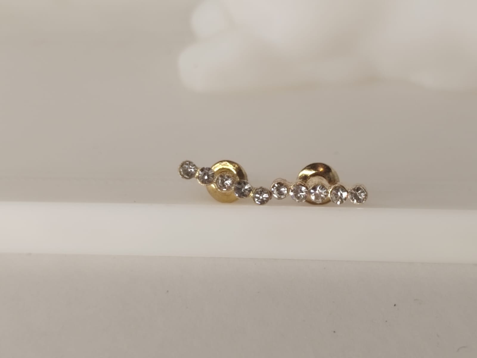 Gold Stud Earrings with Diamonds