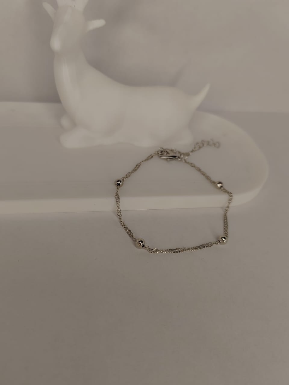 Elegant Silver Beaded Bracelet