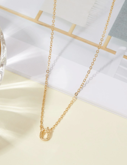Gold Horseshoe Pendant Necklace