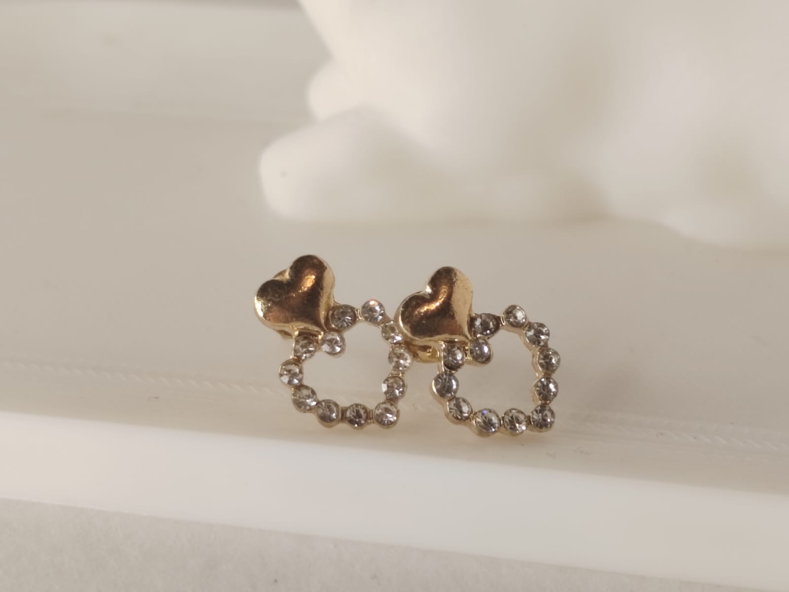 Heart-Shaped Stud Earrings
