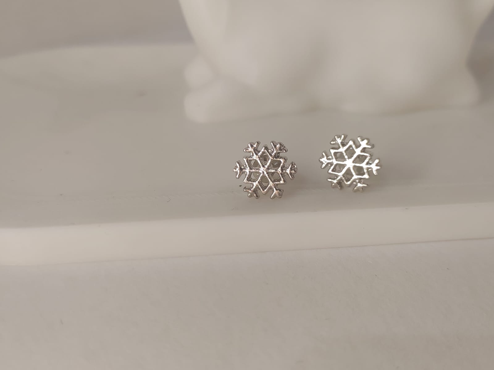 Silver Snowflake Stud Earrings