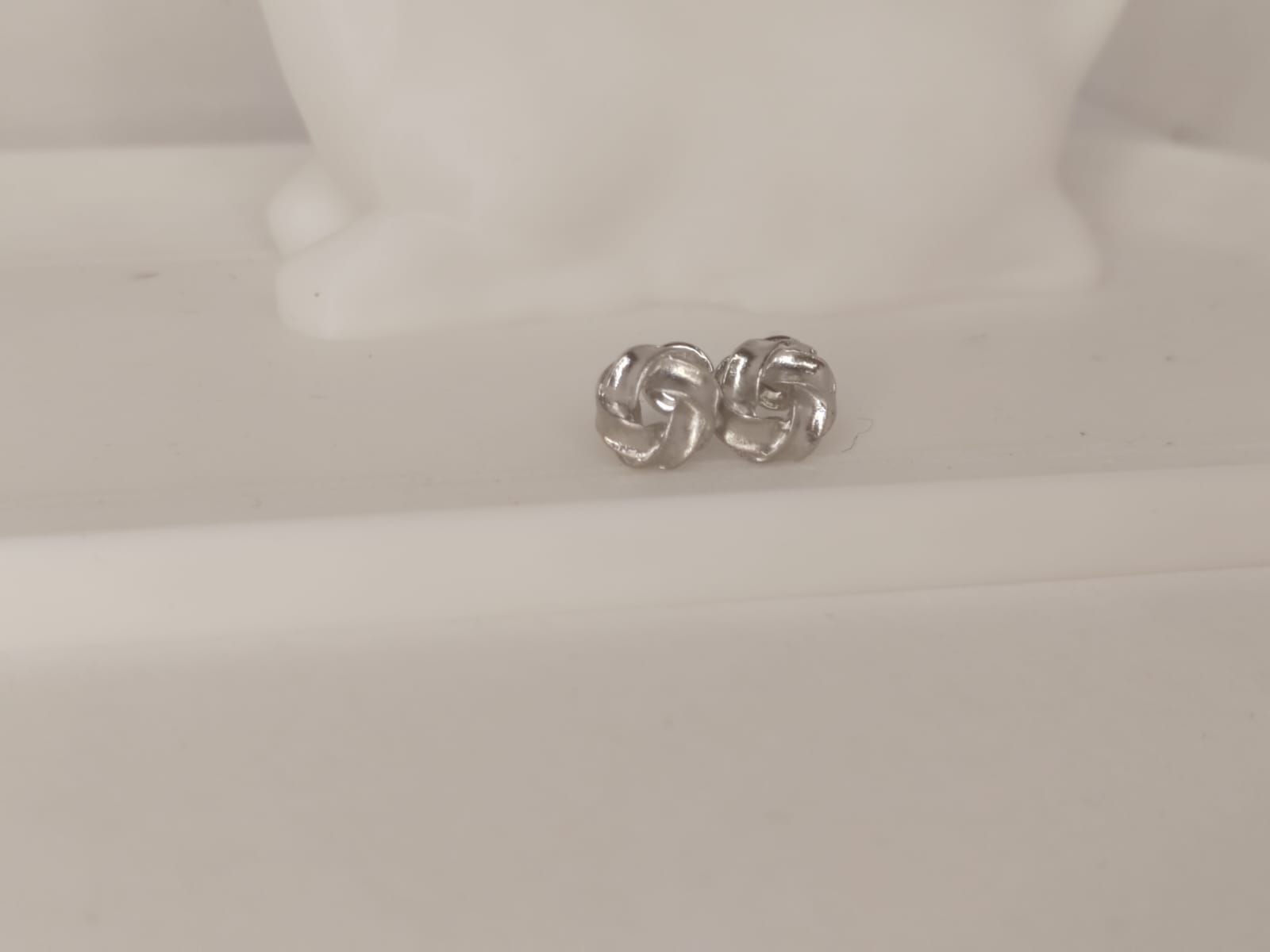 Silver Knot Stud Earrings