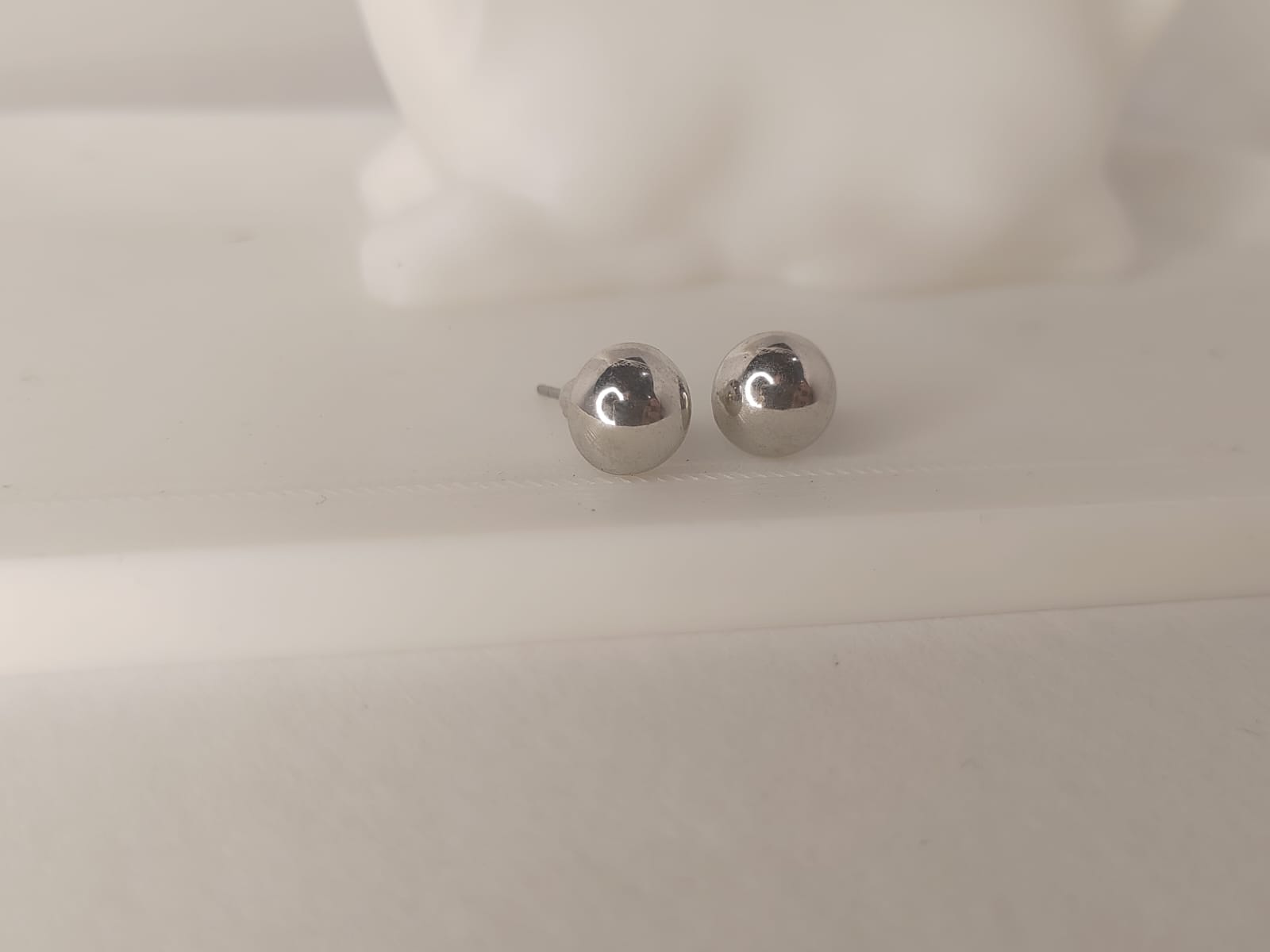 Silver Ball Stud Earrings
