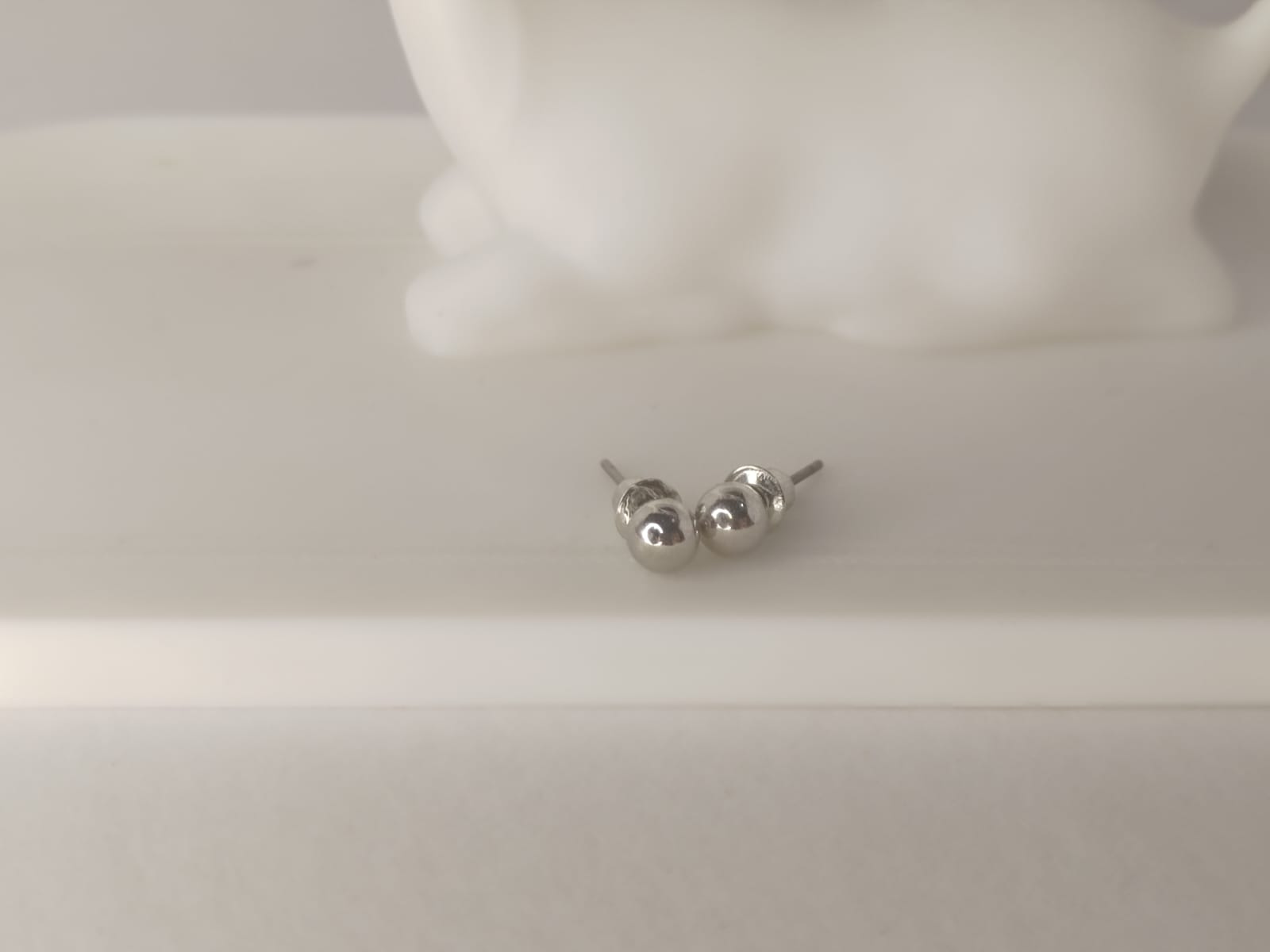 Silver Ball Stud Earrings