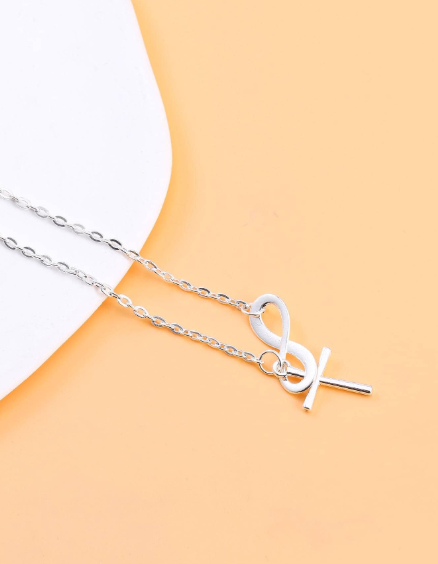 Silver Infinity Cross Necklace