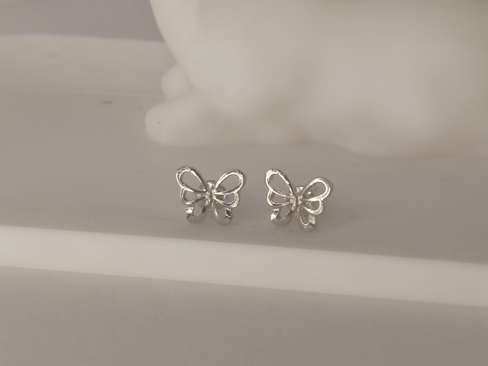 Silver Butterfly Stud Earrings