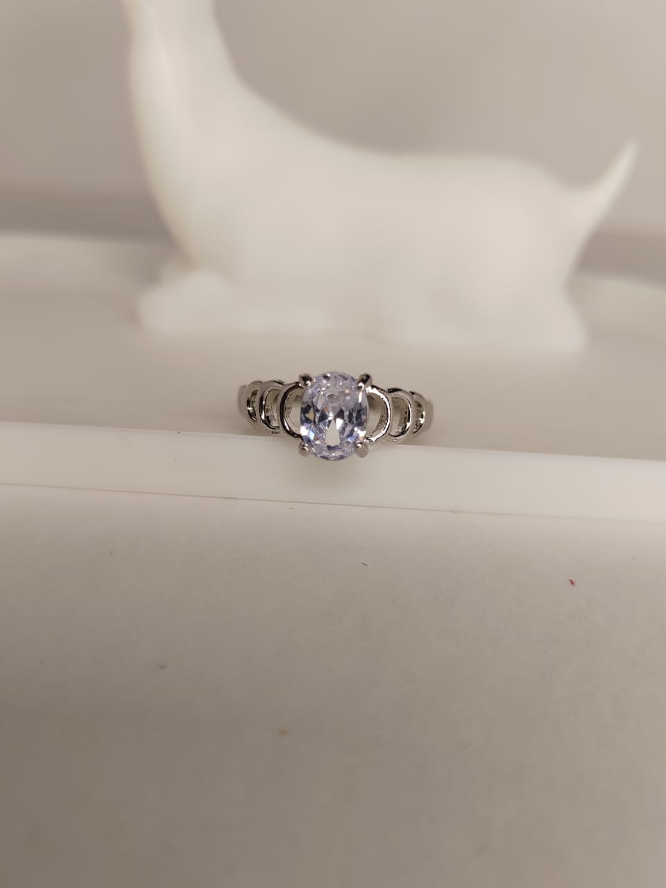 Silver Ring with Clear Gemstone