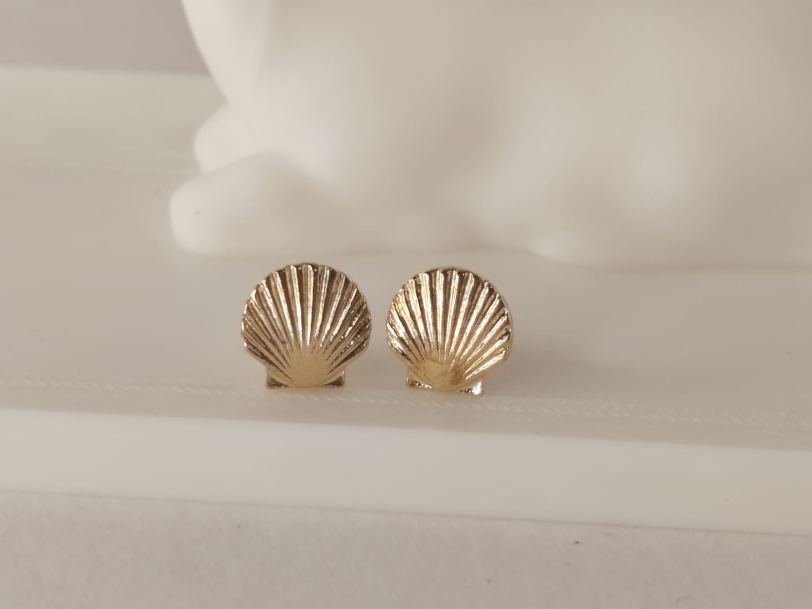 Gold Shell Stud Earrings